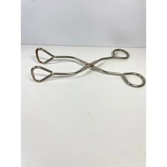 ECKO Kitchen Tongs Stainless Steel Cooking Grab Grasp Flip Utensil Vintage 8" - Picture 4 of 5